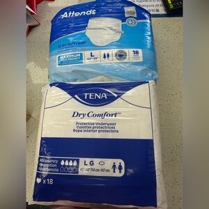 TENA Dry Comfort Protective Underwear - Large - White & Blue